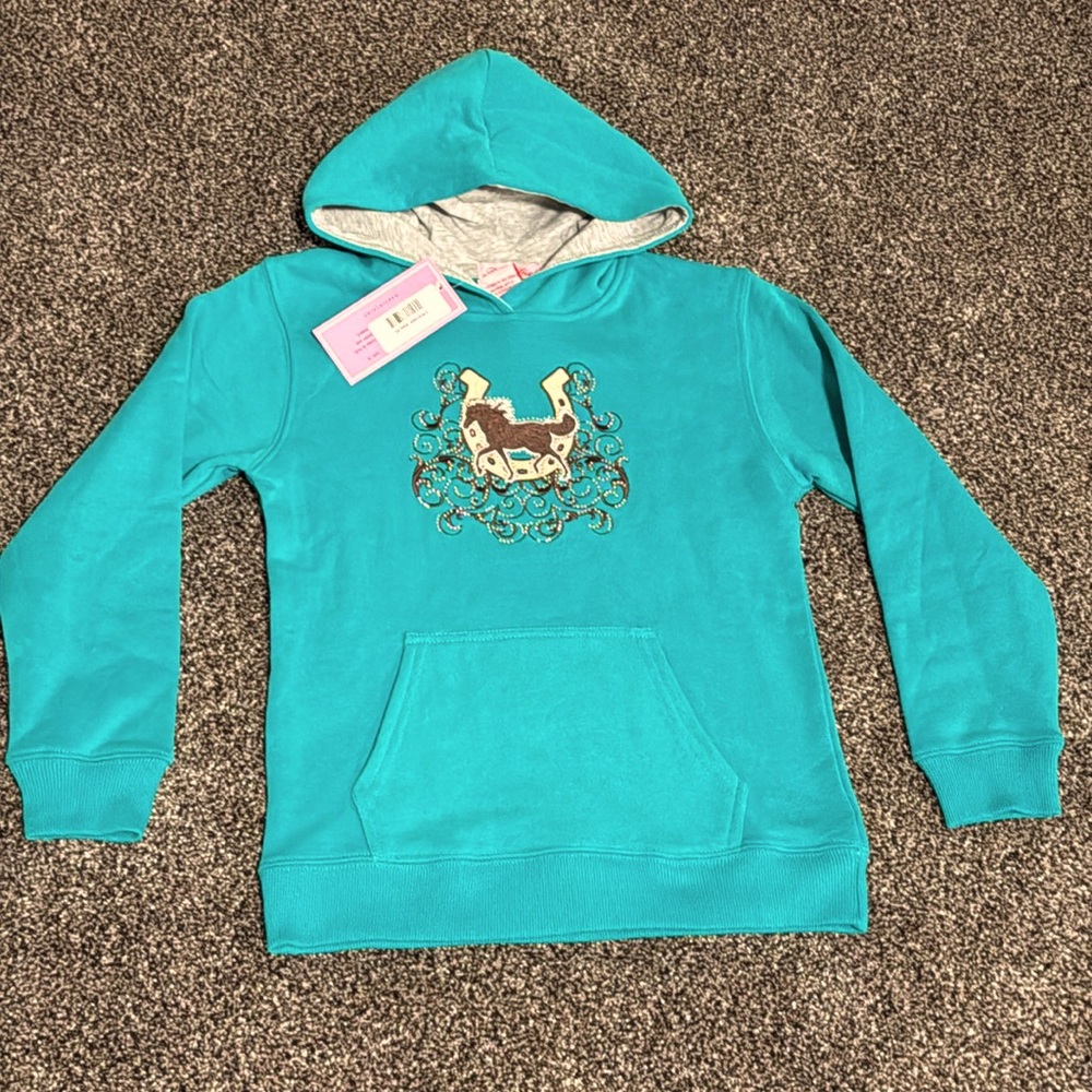 Teal Rodeo Girl Hoodie XL
